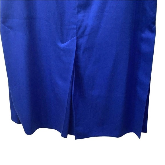 Skirt Midi Pencil 4 Slits Size S/M 38 Bright Blue Zip Tailor Made Austria Vtg - Picture 10 of 12